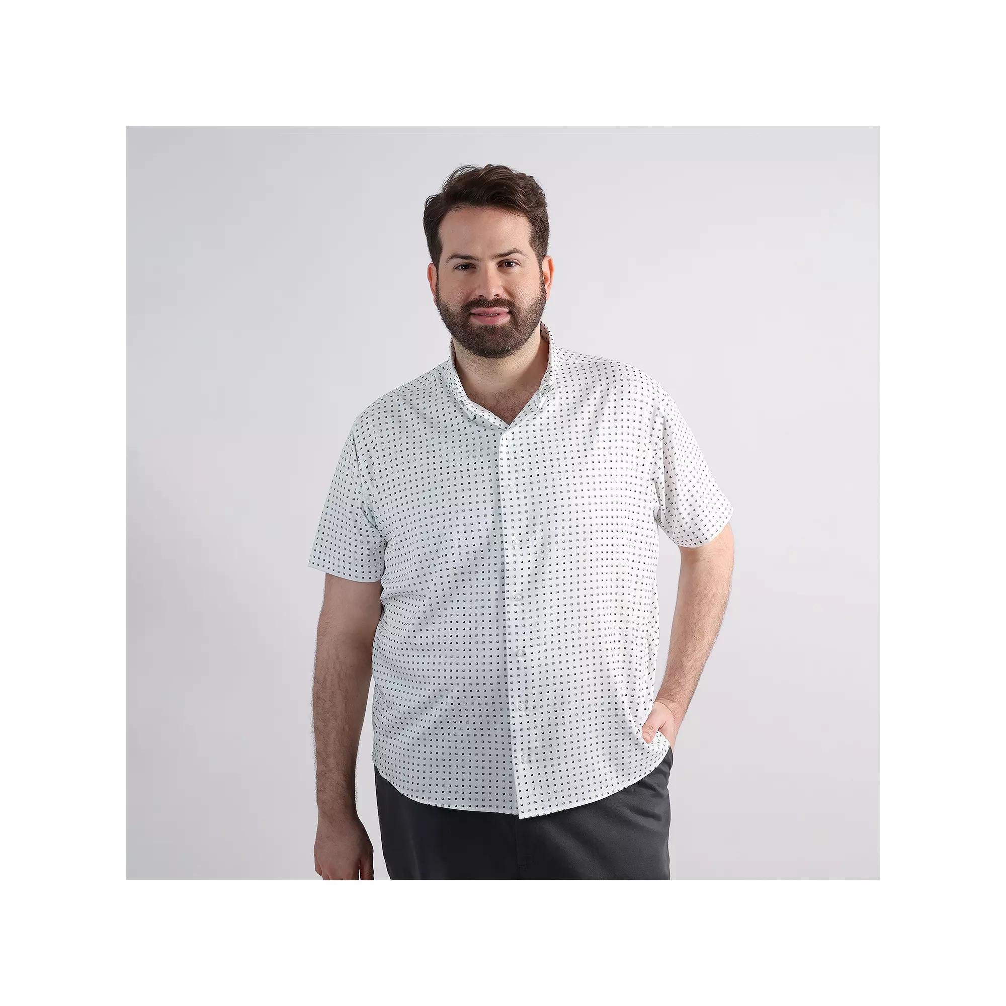 Big & Tall Haggar Performance Short Sleeve Button-Down Shirt, Mens Product Image
