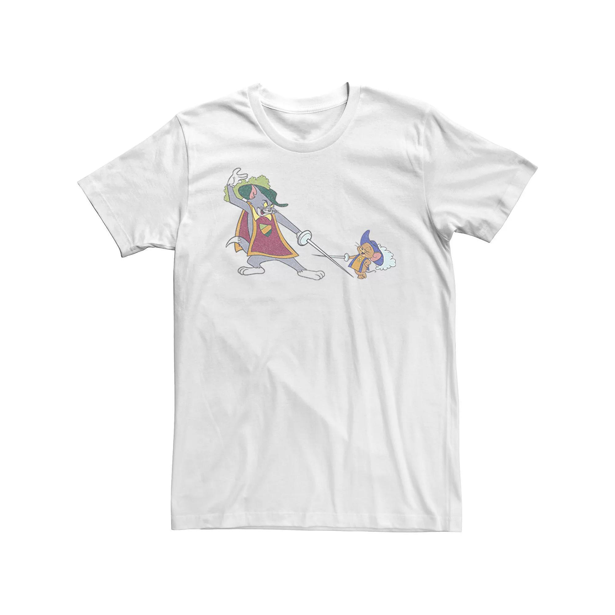 Men's Tom & Jerry En Guarde Group Shot Tee, Size: Large, White Product Image