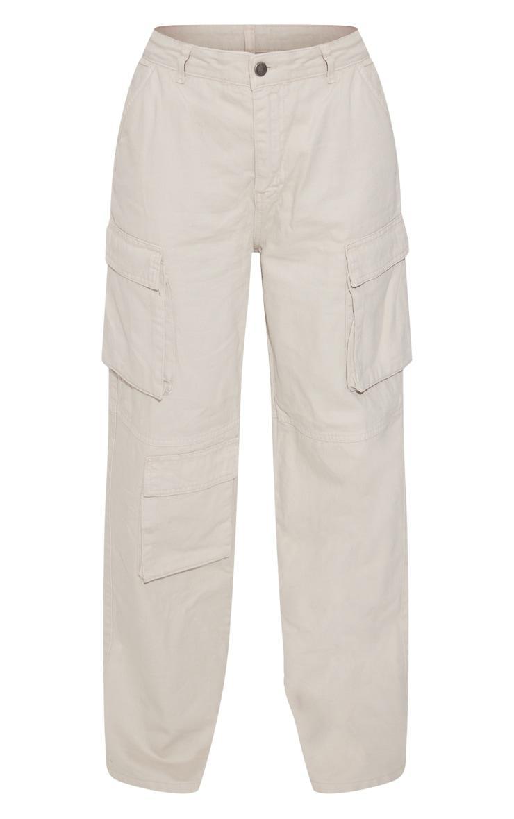 Washed Stone Low Rise Baggy Boyfriend Cargo Jeans Product Image