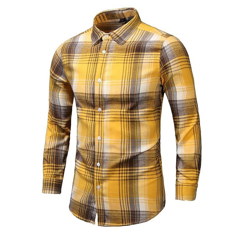 Long-Sleeve Plaid Shirt Product Image