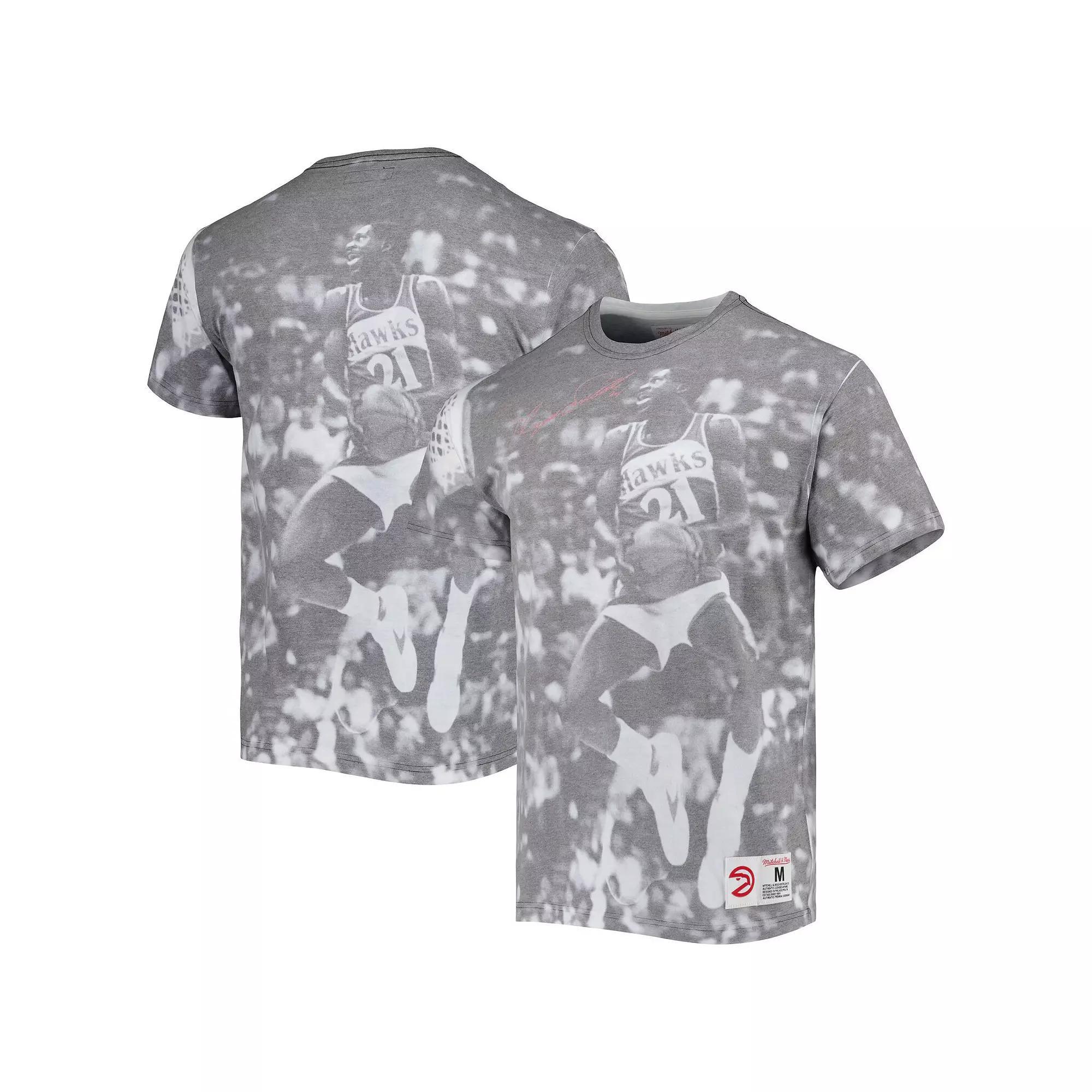 Men's Mitchell & Ness Dominique Wilkins Heather Gray Atlanta Hawks Above The Rim T-Shirt, Size: XL, Grey Product Image