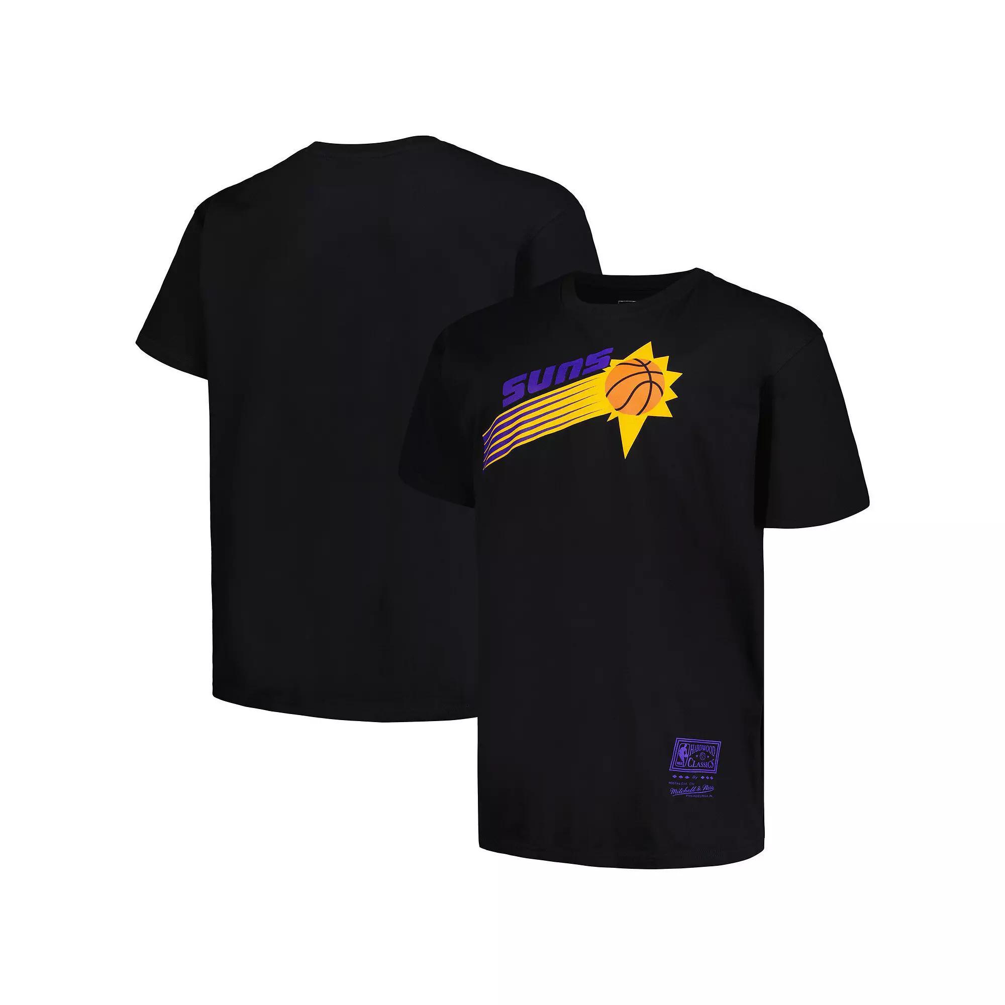 Men's Mitchell & Ness Black Phoenix Suns Big & Tall Hardwood Classics Vintage Logo T-Shirt, Size: XLT, Phx Black Product Image