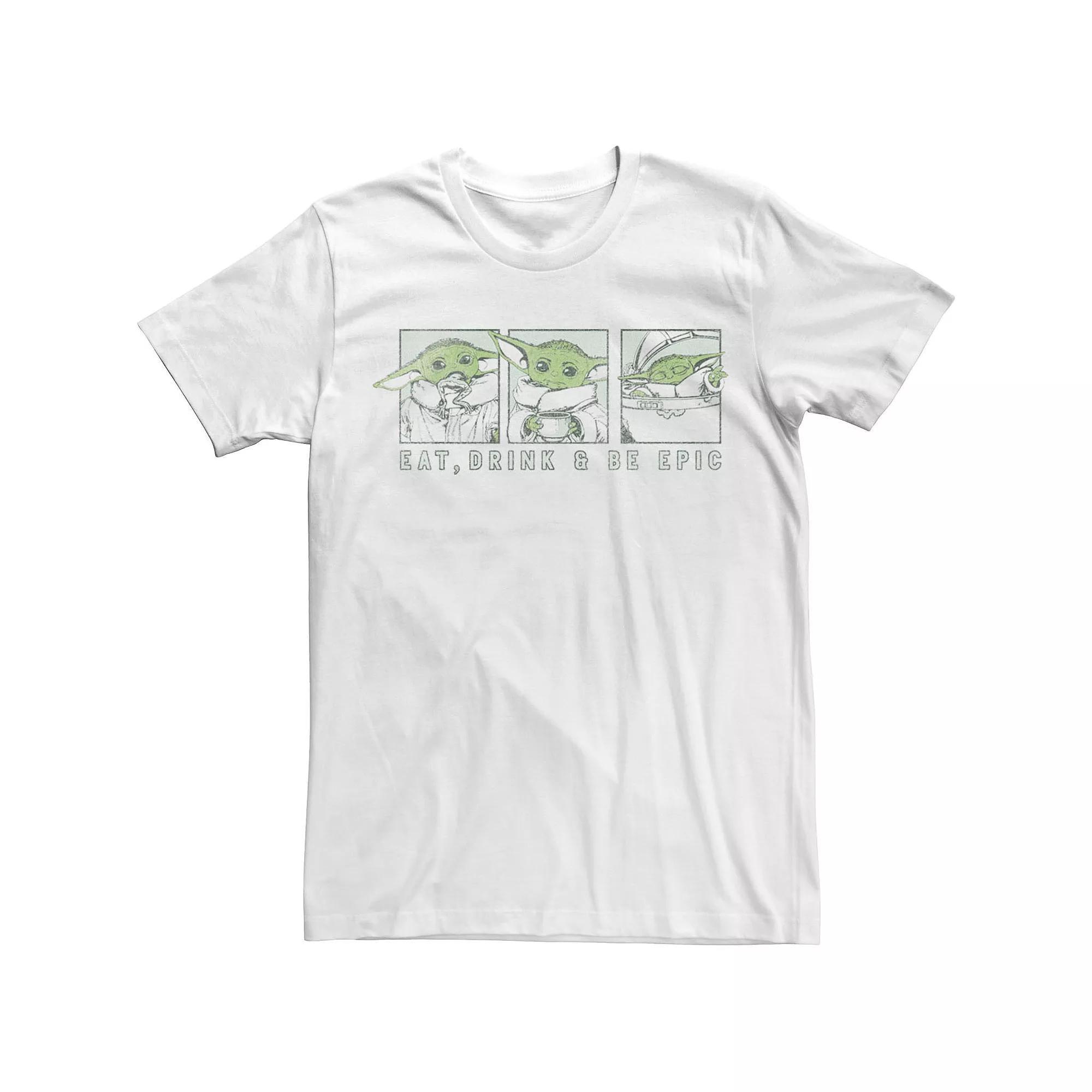 Men's Star Wars The Mandalorian The Child Eat Drink & Be Epic Tee, Size: Medium, Kelly Grey Product Image