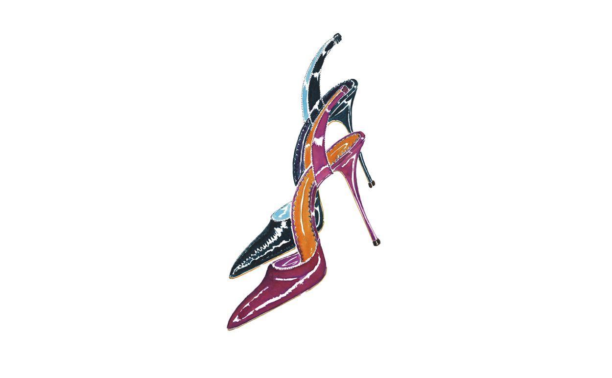 CAROLYNE 90 Black Calf Leather Slingback Pumps Product Image