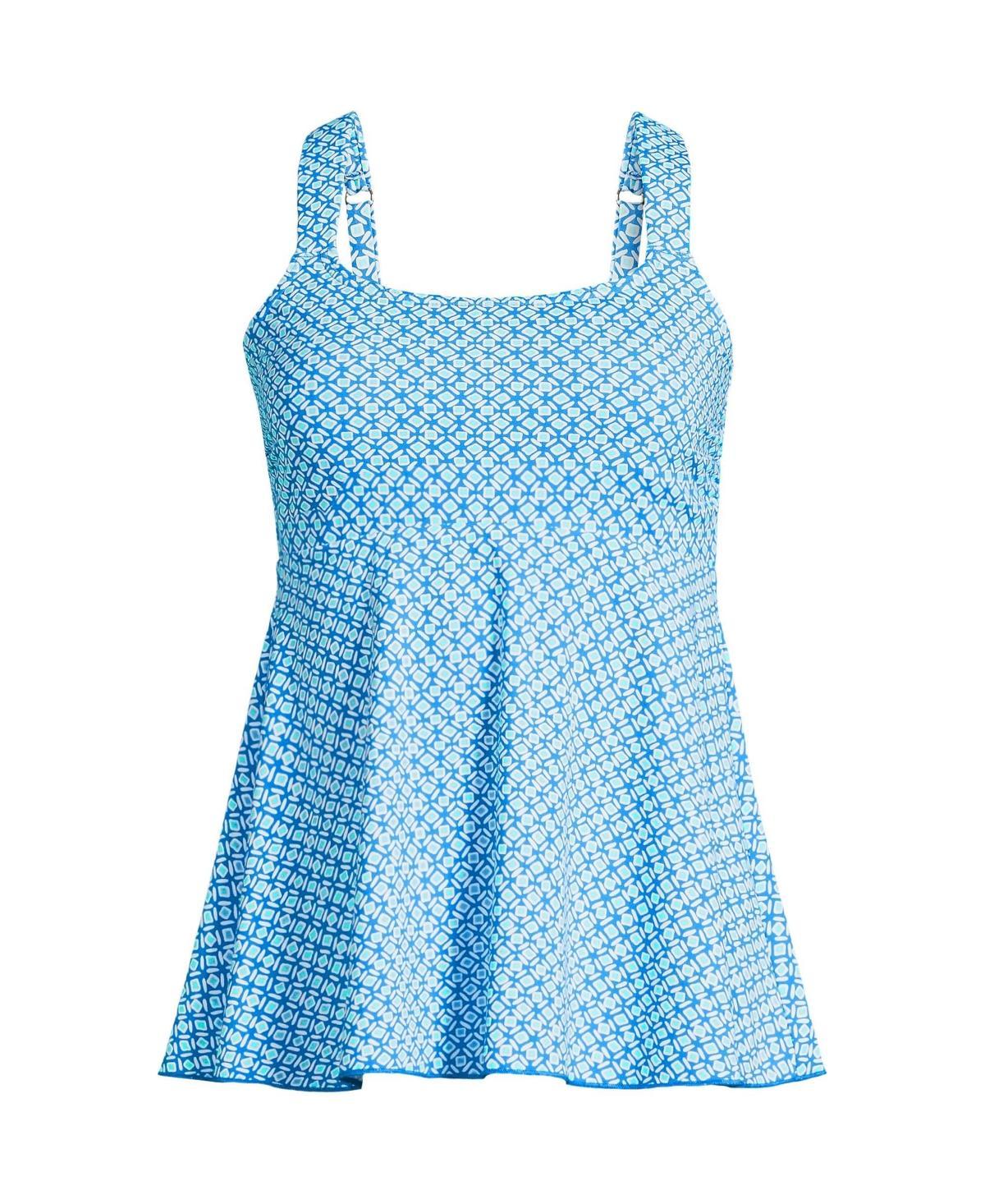 Women's Lands' End Flutter Empire UPF 50 Tankini Swimsuit Top, Size: XS, Blue Ditsy Floral Product Image