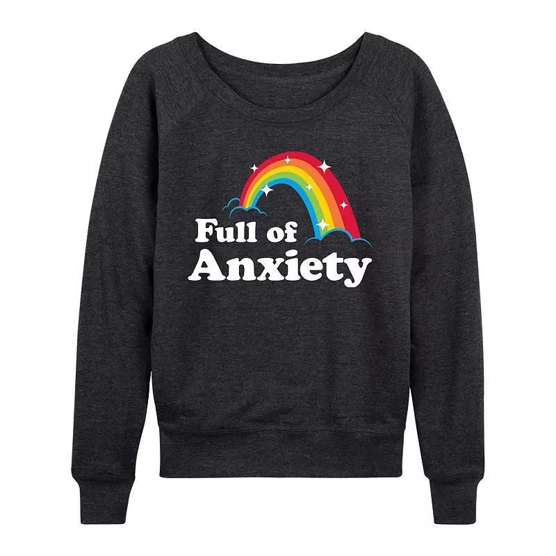 Women's Full of Anxiety French Terry Long Sleeve Tee, Girl's, Size: XXL, Heather Grey Product Image