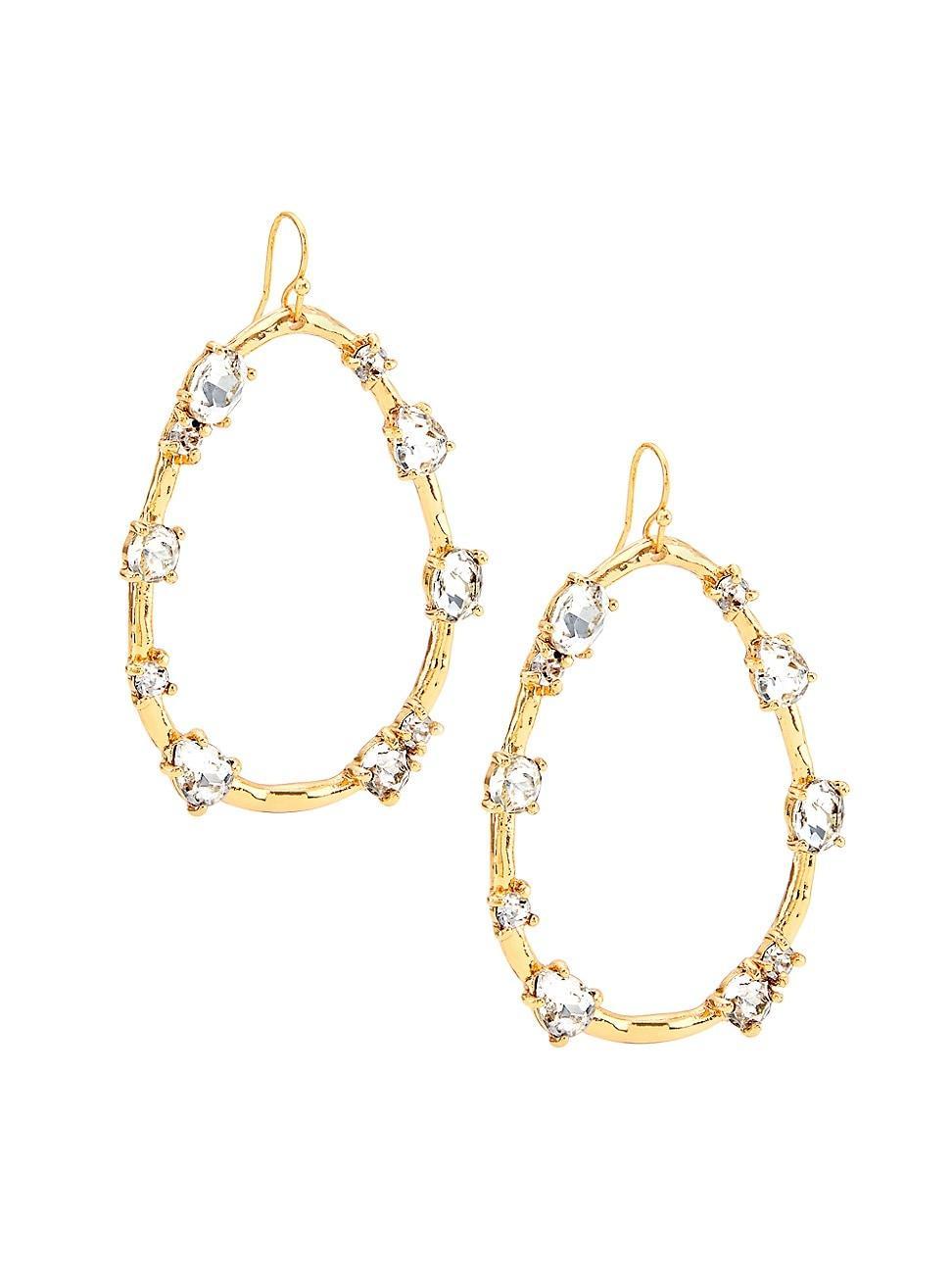 Kenneth Jay Lane Crystal Oval Hoop Earrings Product Image