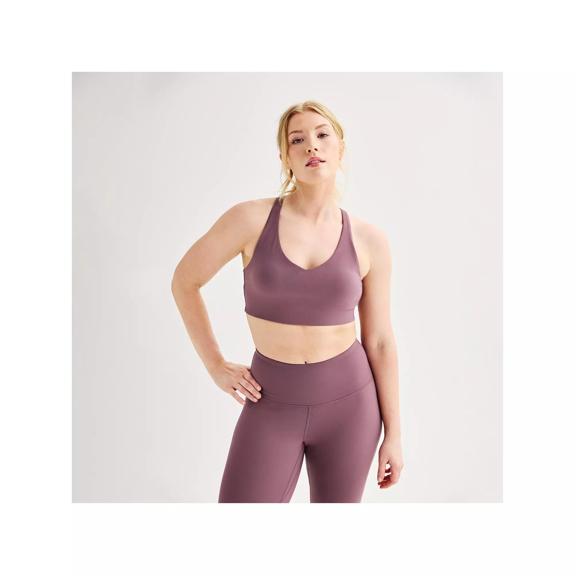 Women's FLX Affirmation V-Neck Bra, Size: Small, Mineral Black Product Image