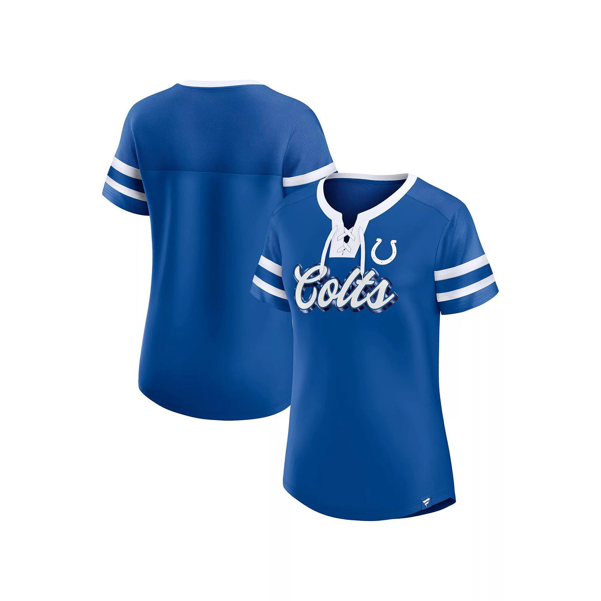 Women's Fanatics  Black Carolina Panthers Lace-Up Bling T-Shirt, Size: 2XL Product Image