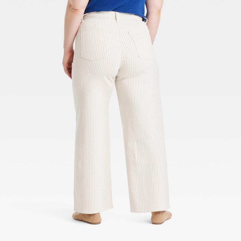 Women's High-Rise Sailor Wide Leg Ankle Jeans - Universal Thread™ Blue 8: Relaxed Fit Back Pocket, Belt Loops Product Image