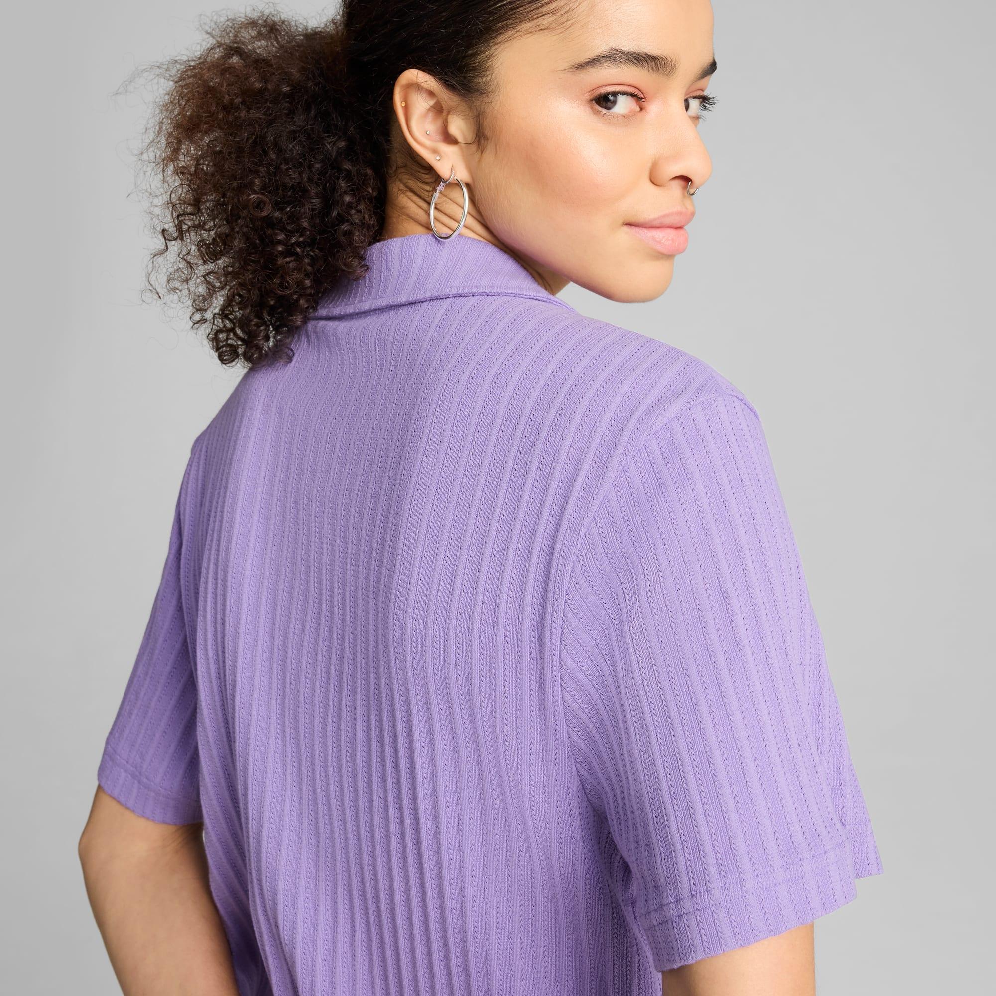 WARDROBE ESSENTIALS Women's Pointelle Shirt Product Image