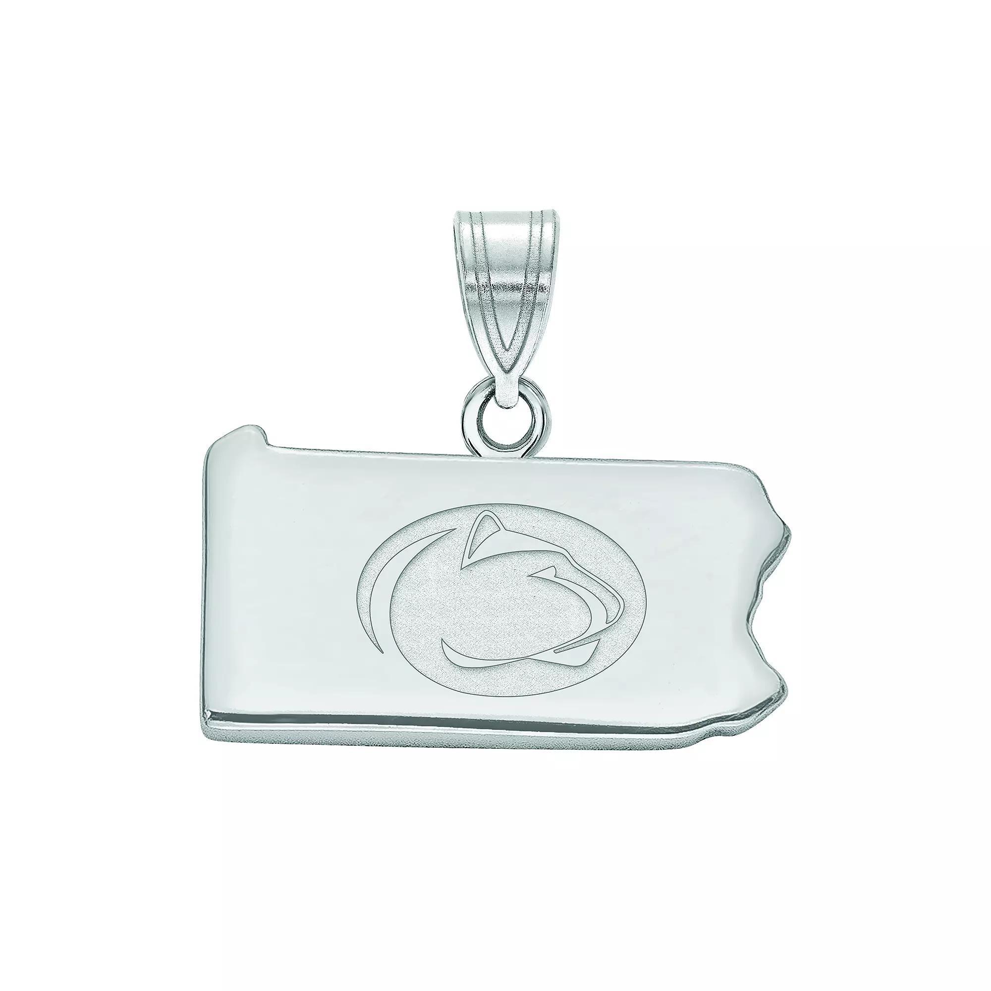 LogoArt Sterling Silver Penn State University State Pendant, Womens Product Image