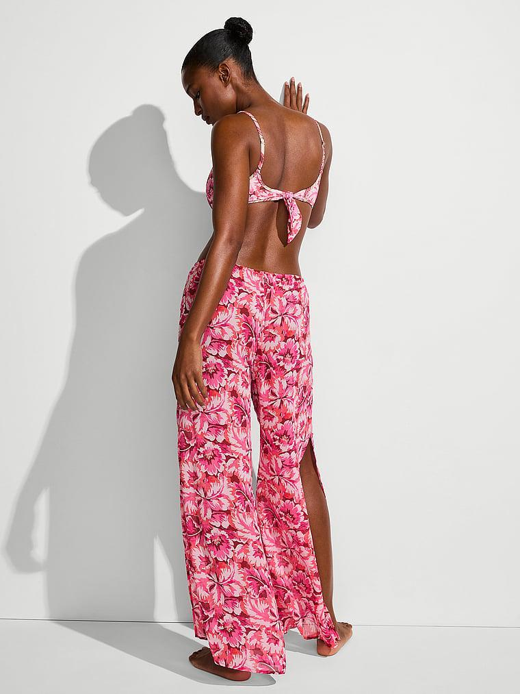 Beachwear Sheer Crinkle Wide-Leg Pants Product Image