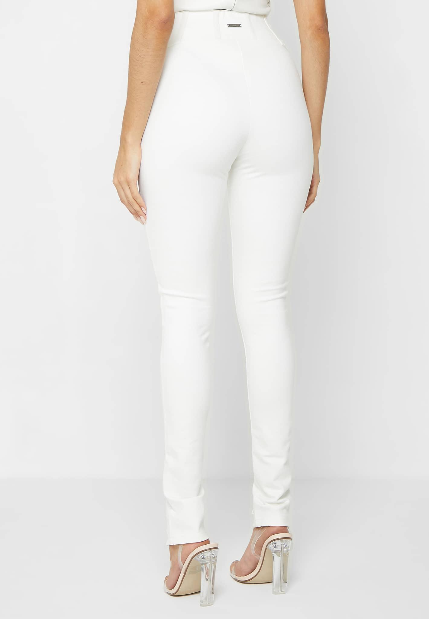 Lace Up Leggings with Corset Detail - White Female Product Image