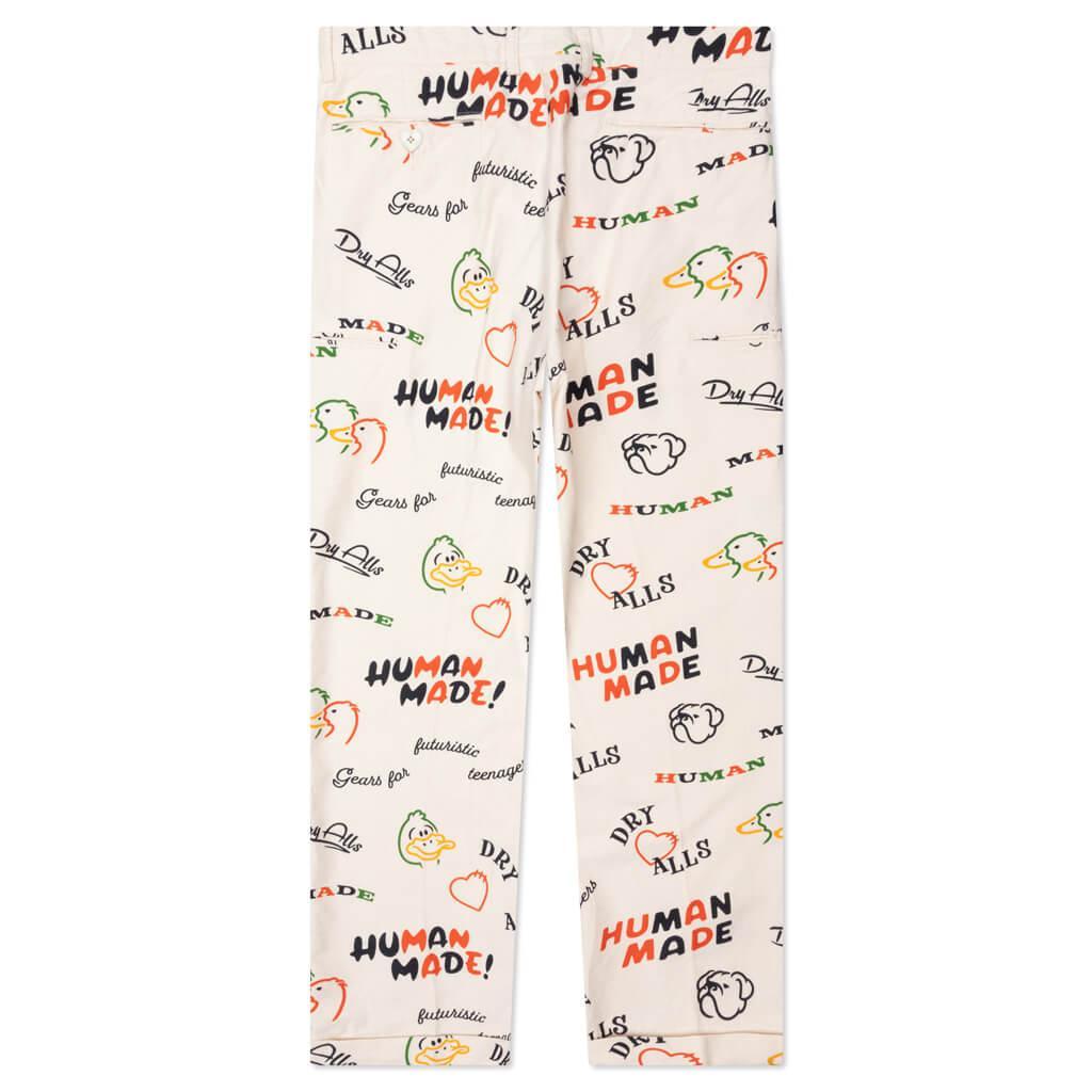 Printed Chino Pants - White Male Product Image
