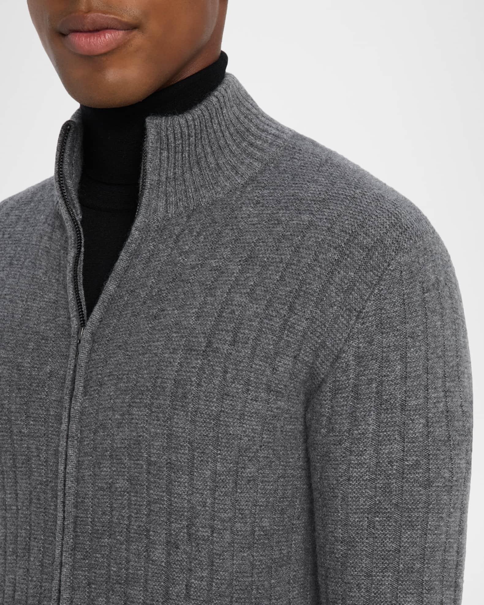 Men's Ribbed Full-Zip Cashmere Sweater Product Image