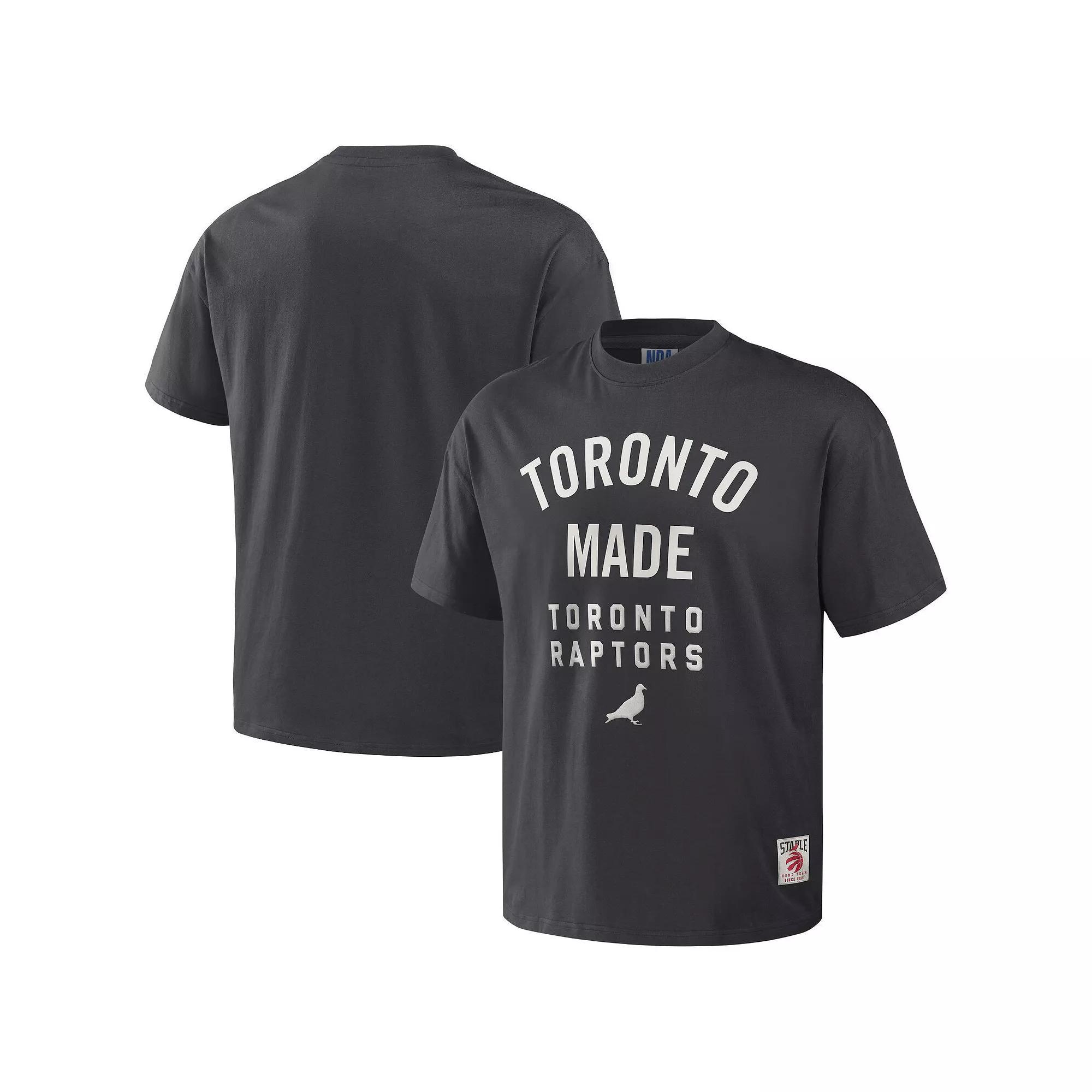 Men's NBA x Staple Anthracite Toronto Raptors Heavyweight Oversized T-Shirt, Size: Small, Rpt Grey Product Image
