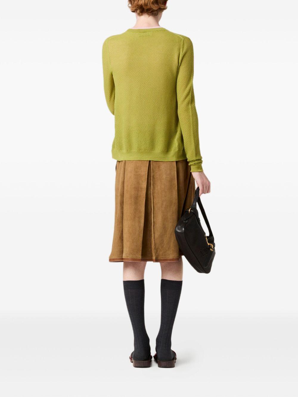 ribbed lace-motif cardigan Product Image