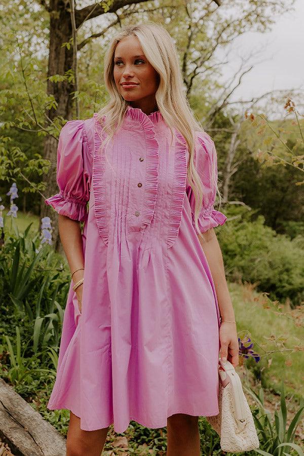 Sweet Energy Pleated Mini Dress in Purple Product Image