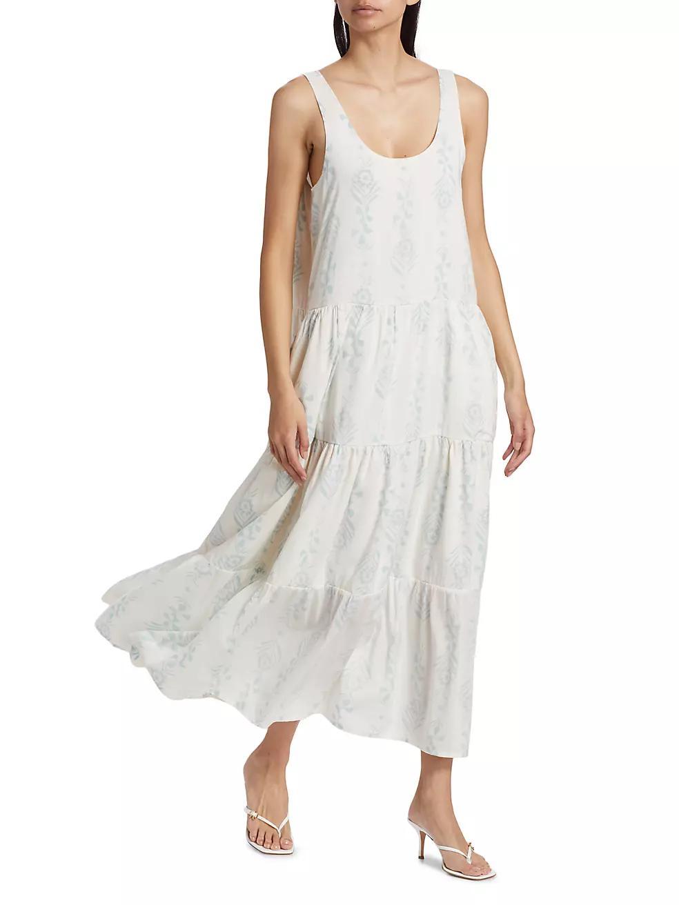 Floral Tiered Swing Maxi Dress Product Image