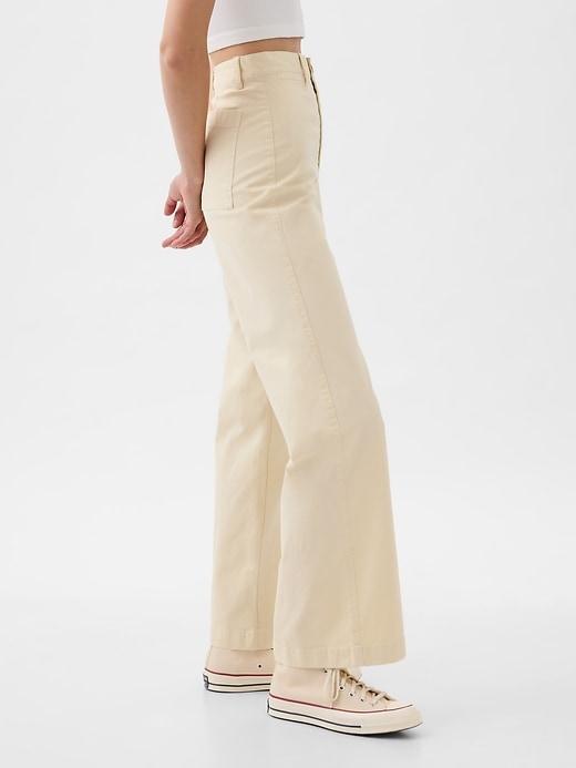 High Stride Wide-Leg Ankle Khakis Product Image