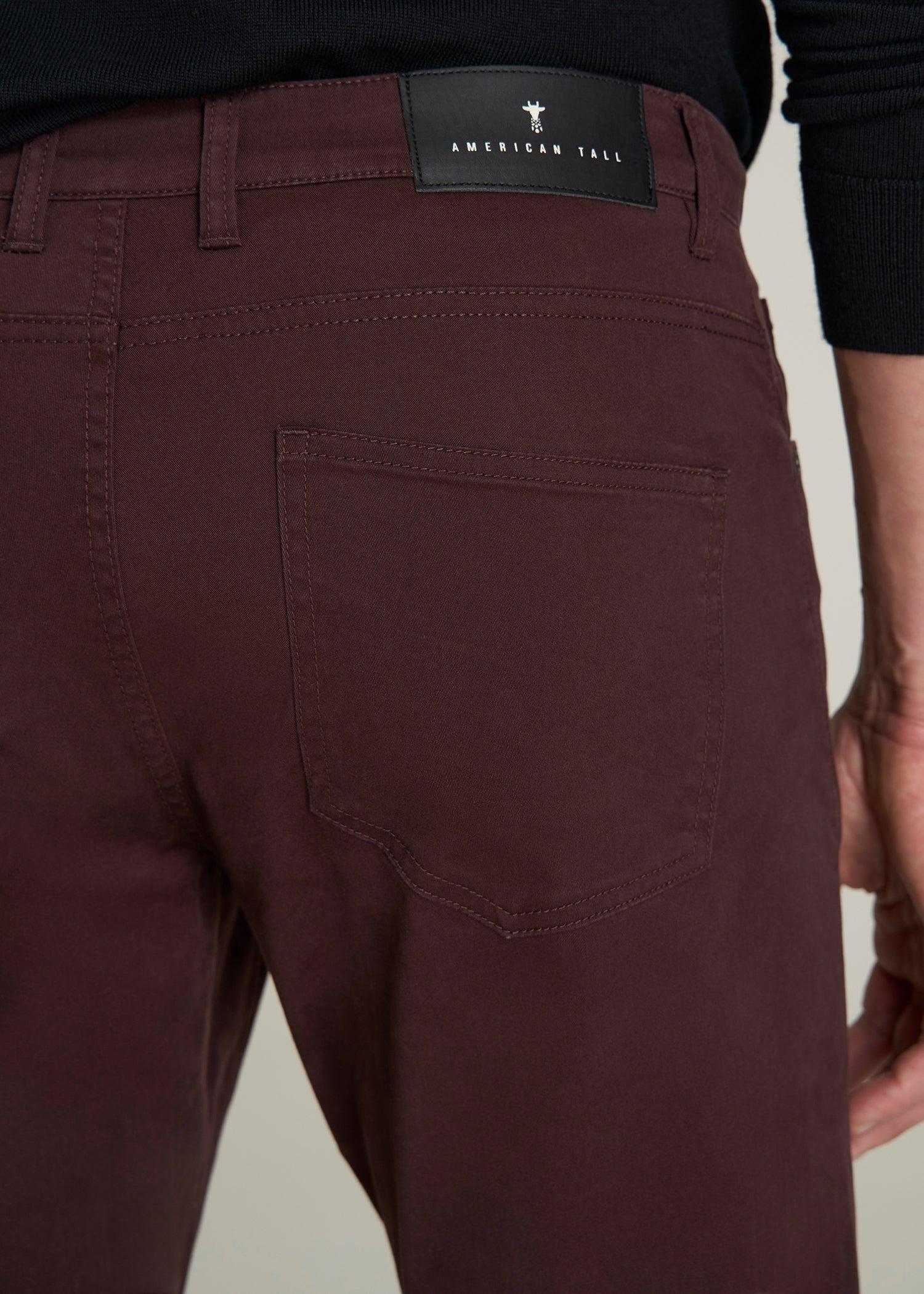 Carman TAPERED Fit Five Pocket Pants for Tall Men in Oxblood Product Image