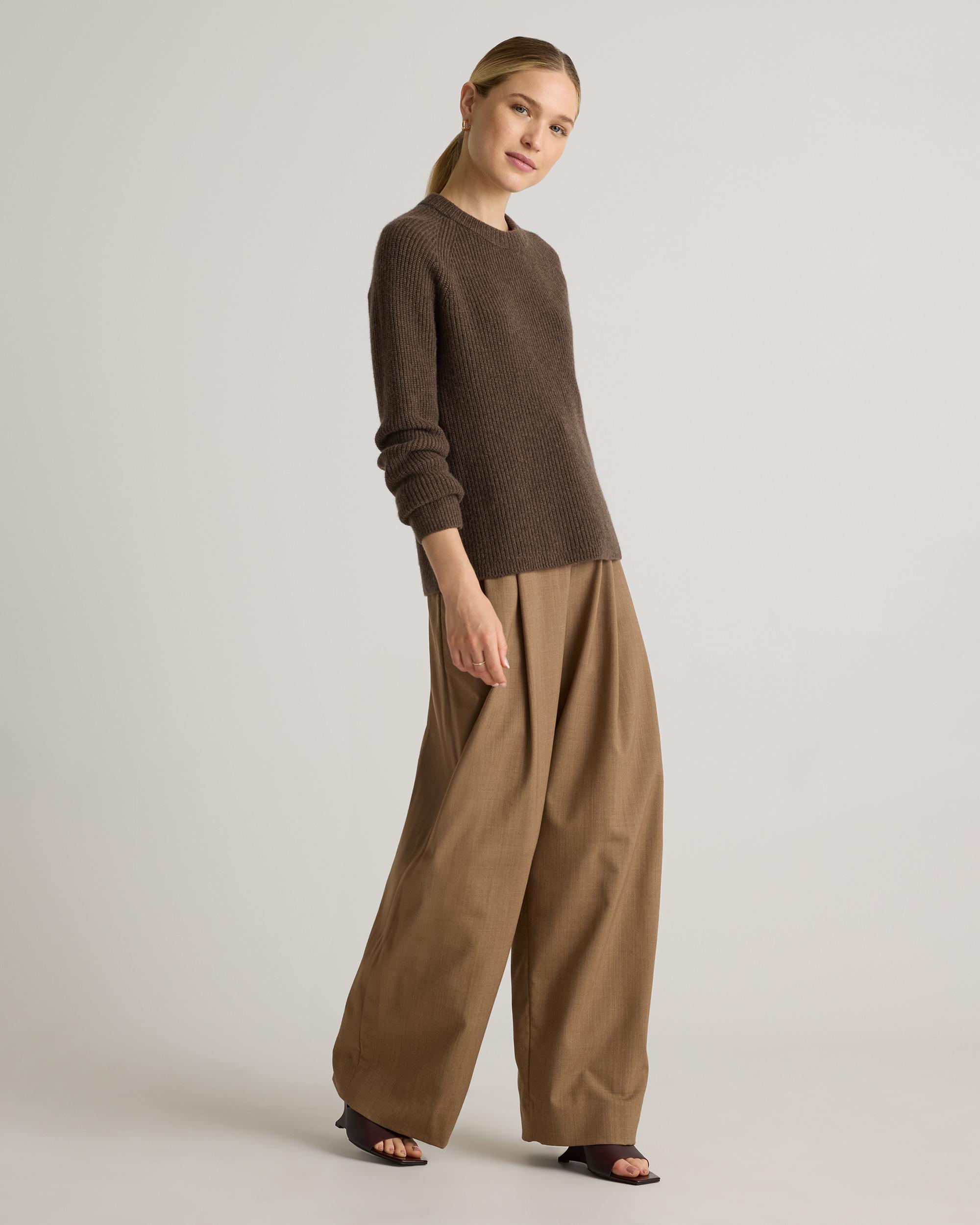 Quince | Women's Mongolian Cashmere Fisherman Crewneck Sweater Size XS Product Image