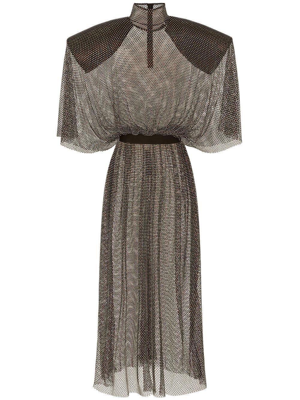 rhinestone-embellished mesh maxi dress Product Image