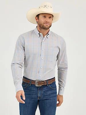 Men's Cody Johnson One Pocket Button Down Shirt in Gray Contrast Product Image