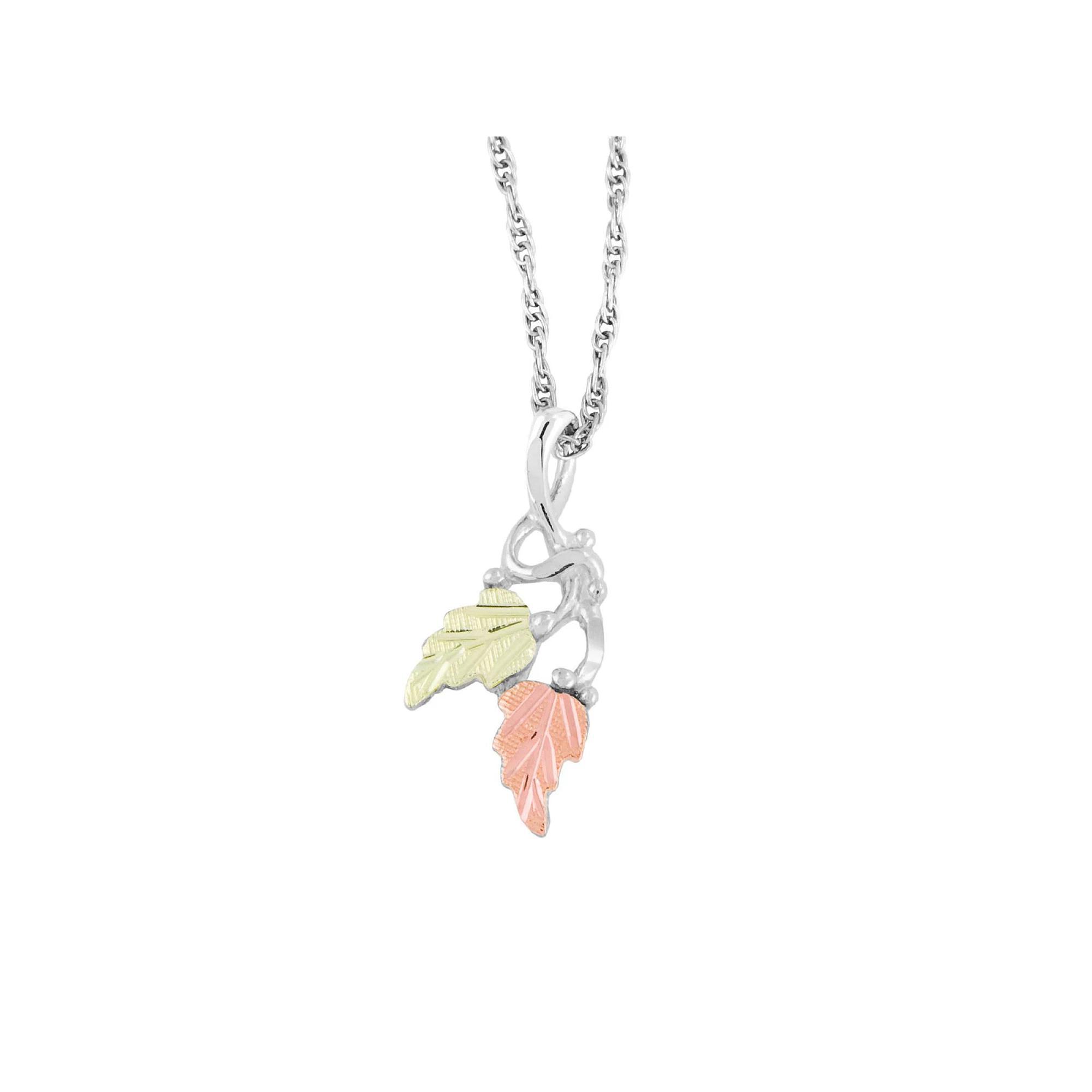 Black Hills Gold Tri-Tone Traditional Pendant Necklace in Sterling Silver, Women's, Size: 18" Product Image