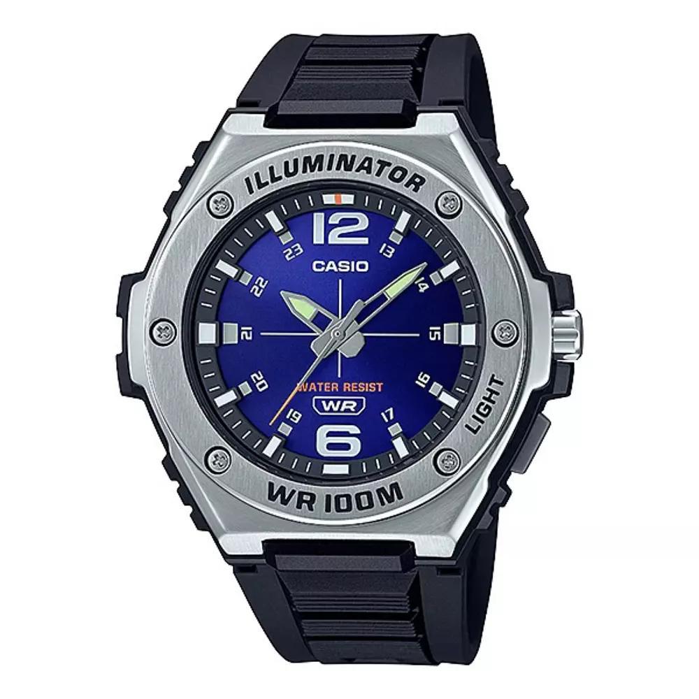 Casio Men's Heavy Duty Illuminator Stainless Steel Bracelet Analog Watch - MWA100H, Size: XL, Blue Product Image
