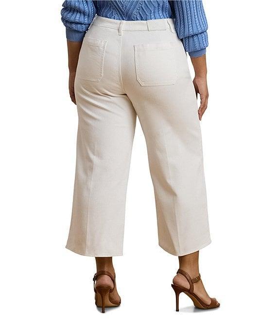 Lauren Ralph Lauren Plus Size High-Rise Wide-Leg Cropped Jeans Product Image