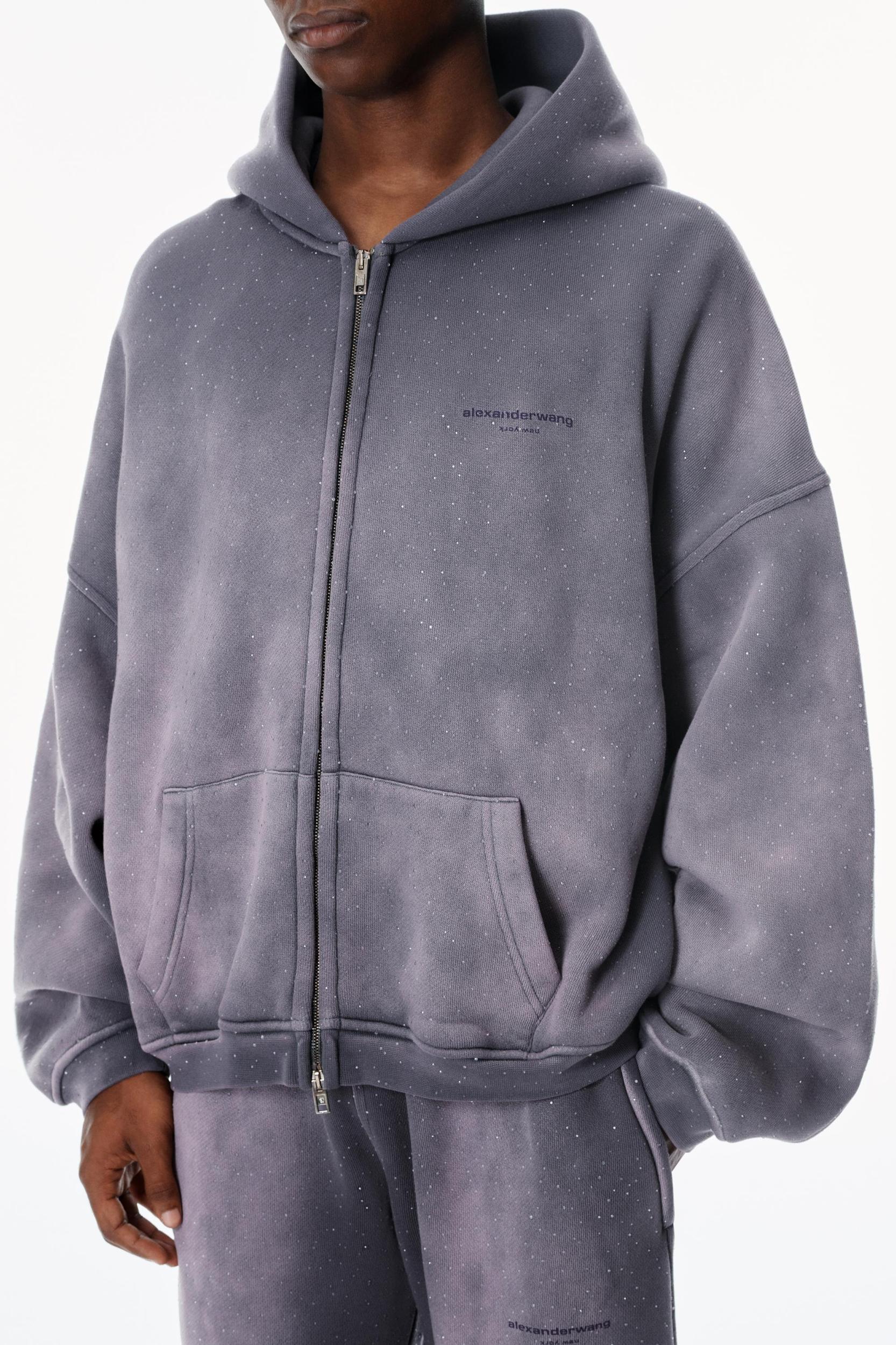 Crystal Hotfix Zip-up Hoodie Product Image