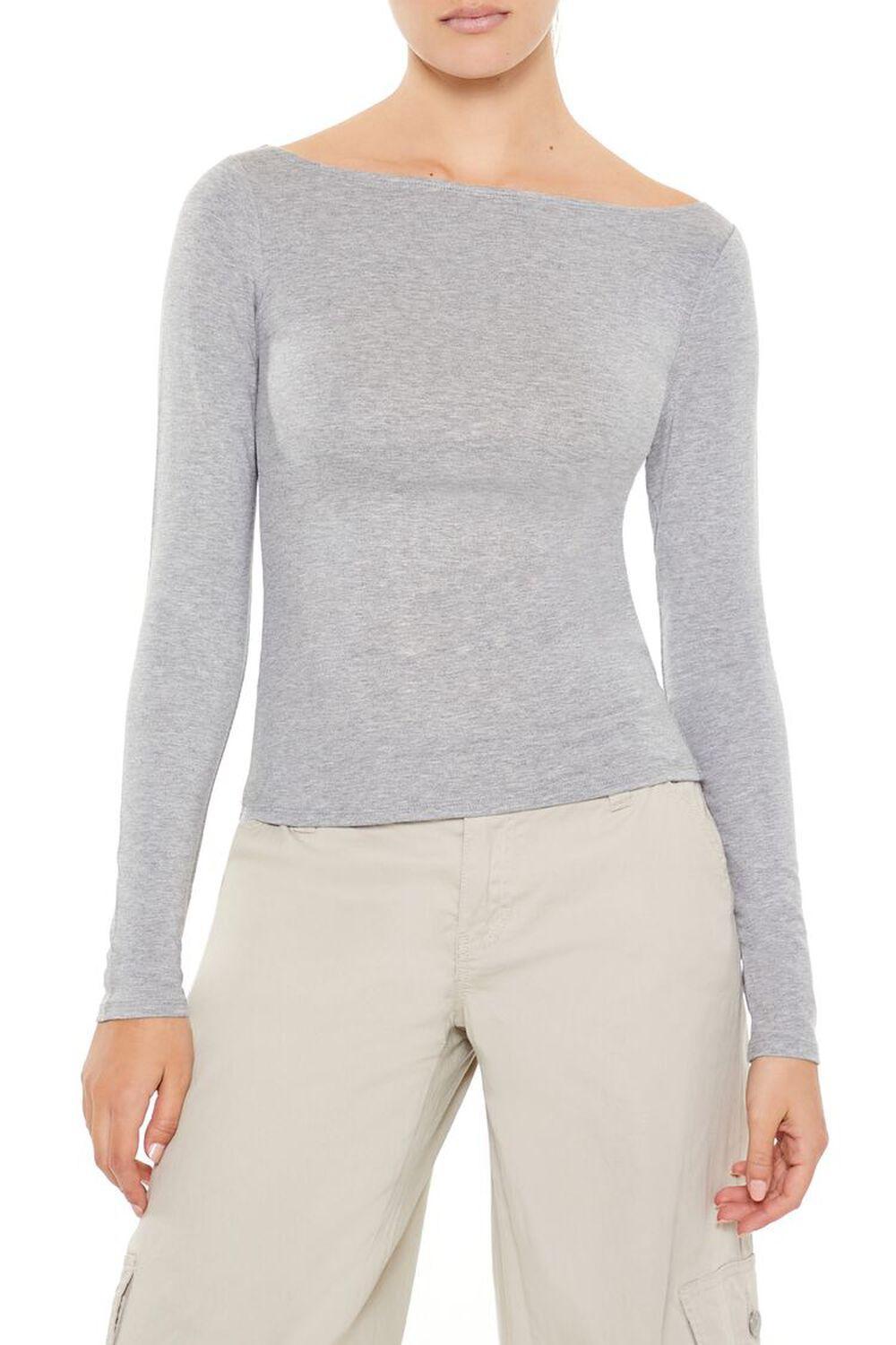 Boat Neck Long-Sleeve Tee | Forever 21 Product Image