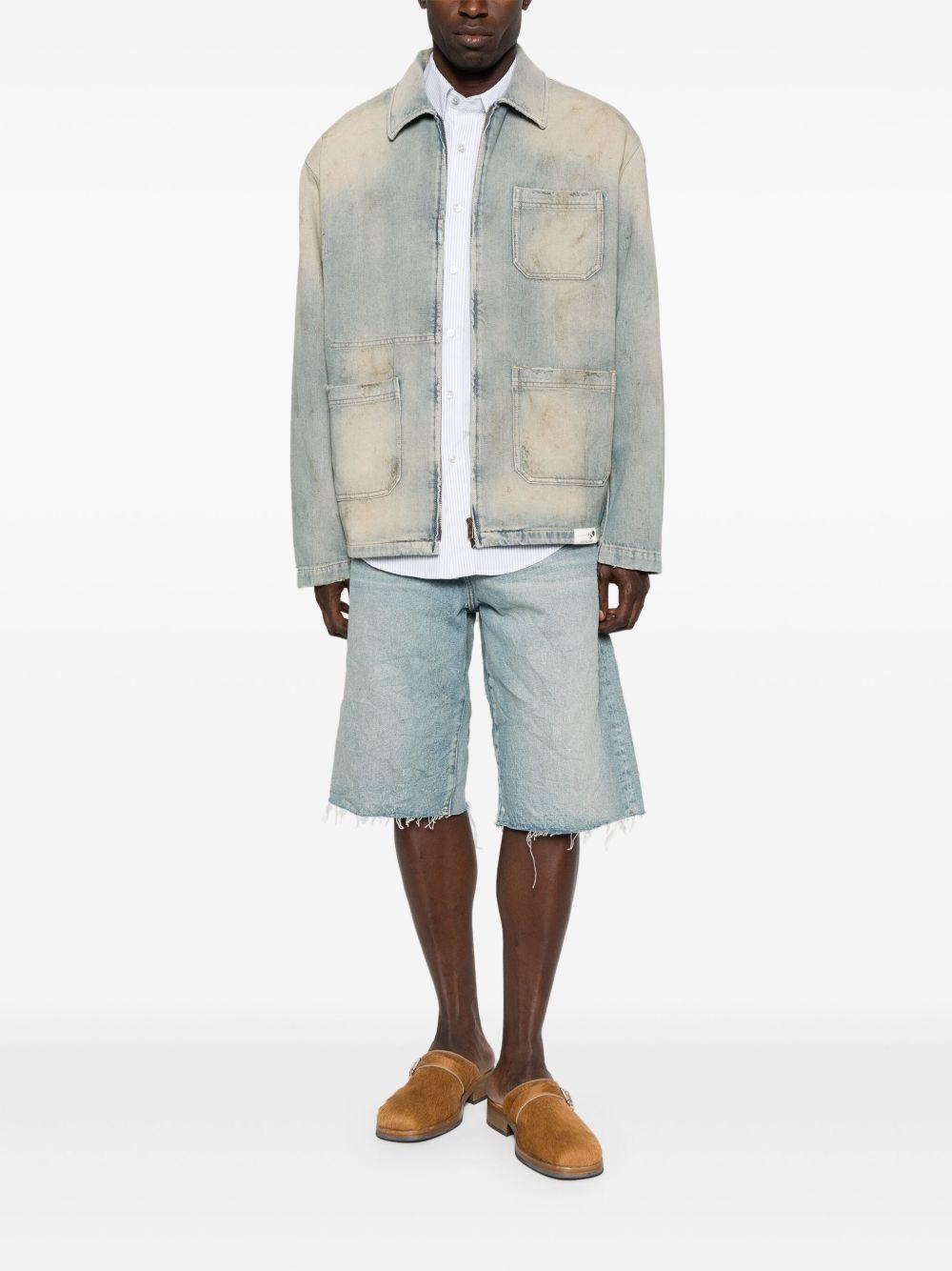 zip-up denim jacket Product Image