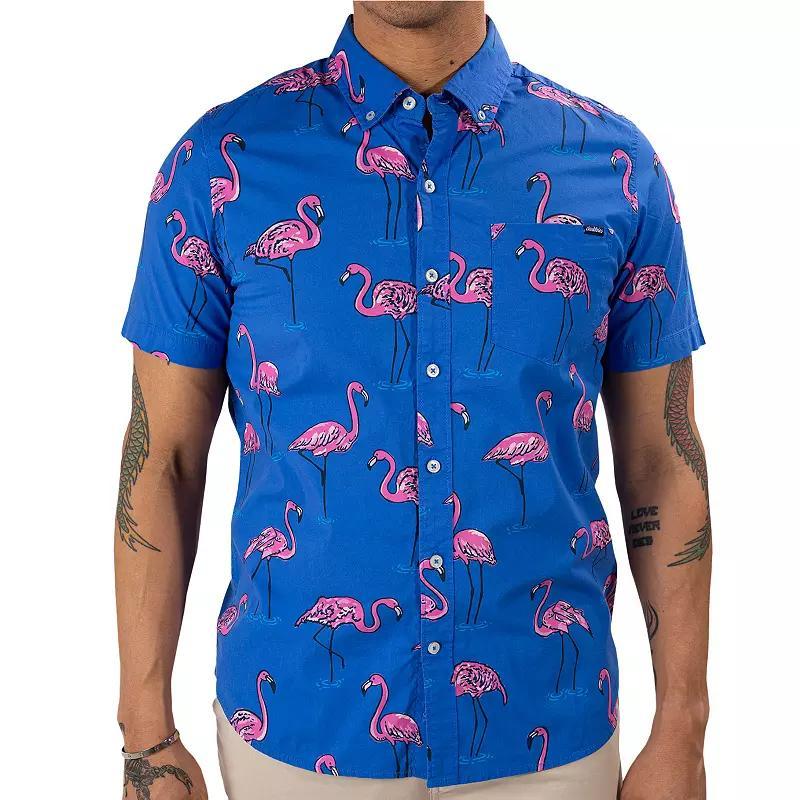 Men's Chubbies Short Sleeve Button Down Shirt, Size: XXL, Blue Product Image