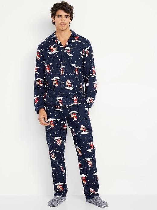 Printed Flannel Pajama Set for Men Product Image