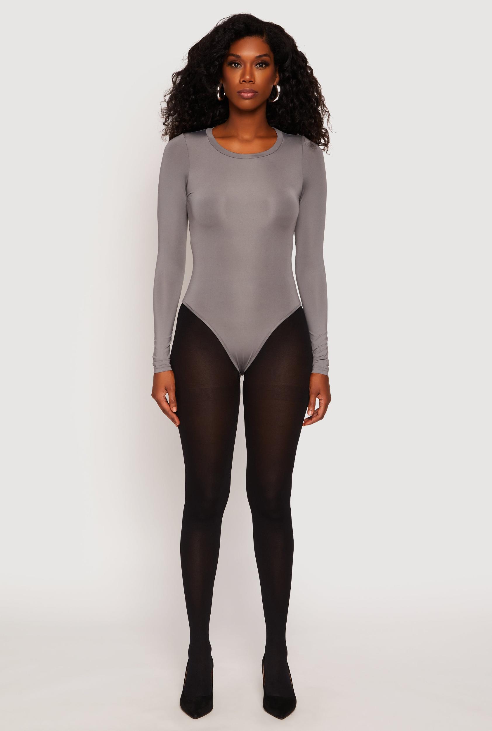 Womens Daisy Long Sleeve Crew Neck Bodysuit Product Image