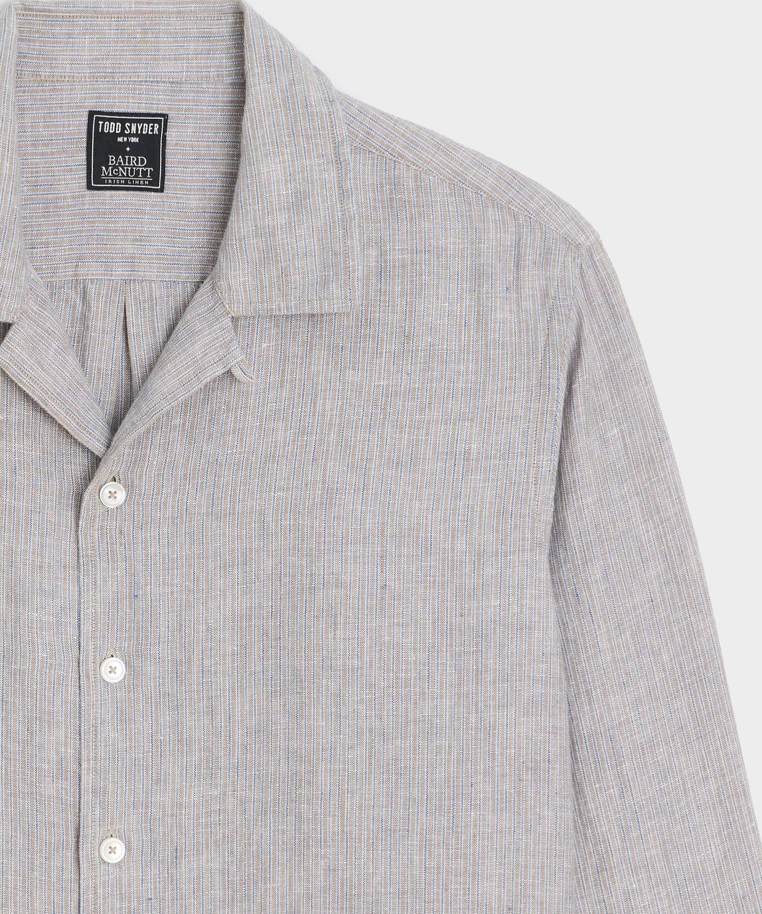 Cropped Sea Soft Irish Linen Camp Collar Shirt Product Image