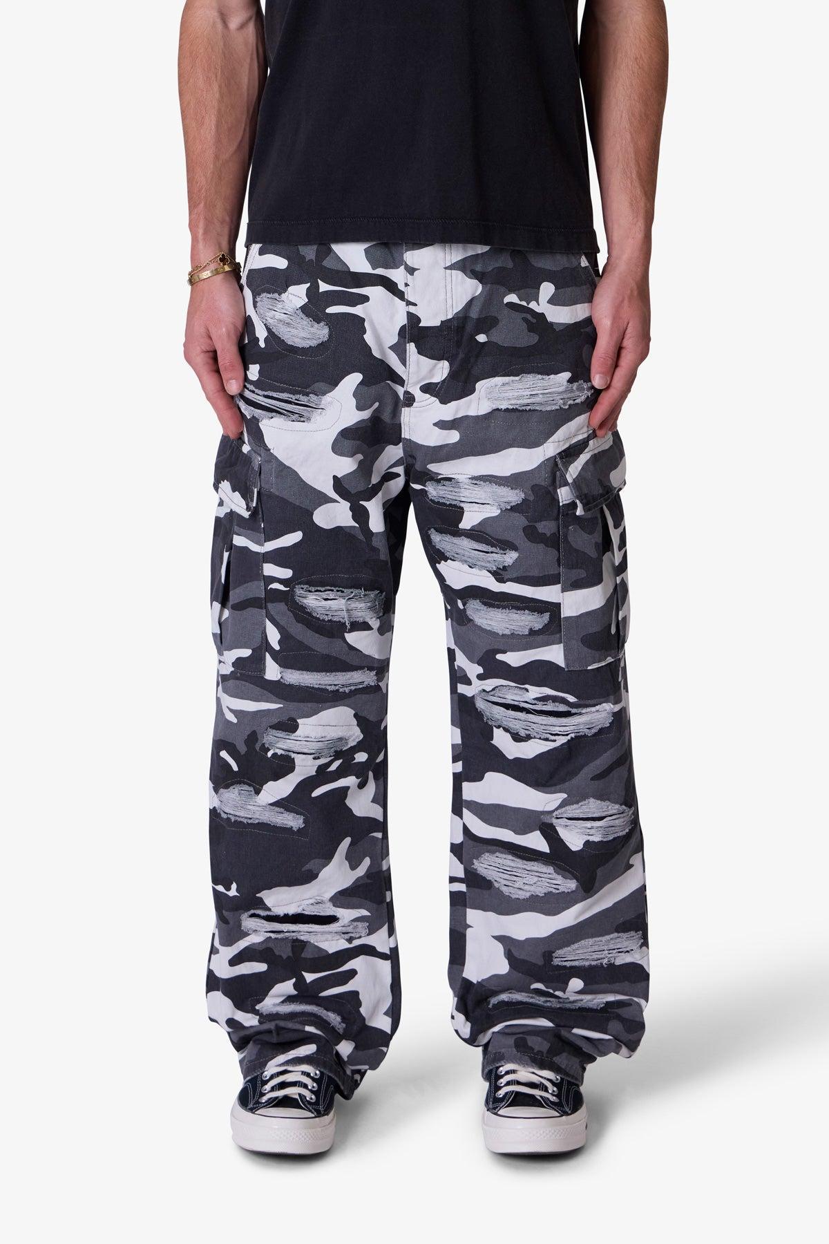 Ultra Baggy Skated Cargo Pants - Black/White Product Image