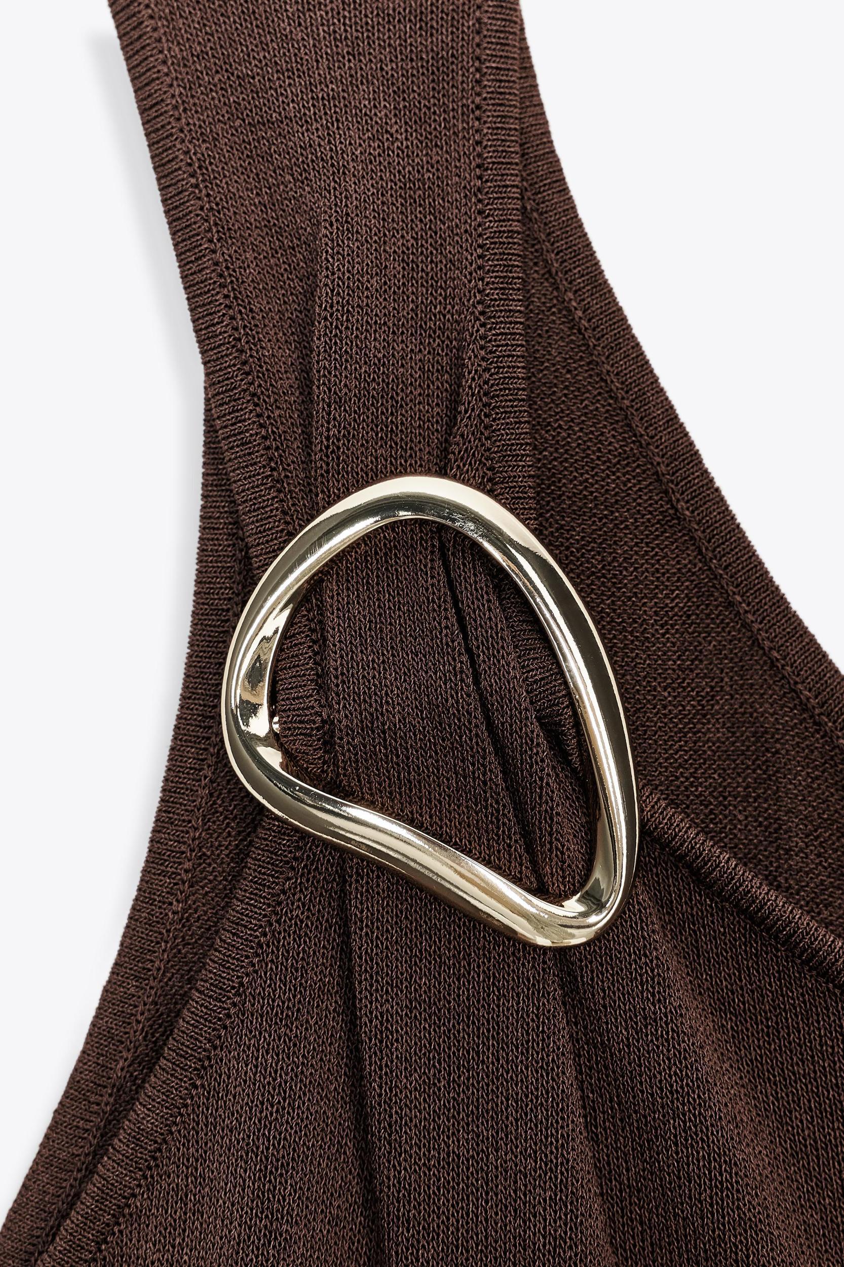 ASYMMETRIC KNIT MIDI DRESS WITH APPLIQUÉ Product Image