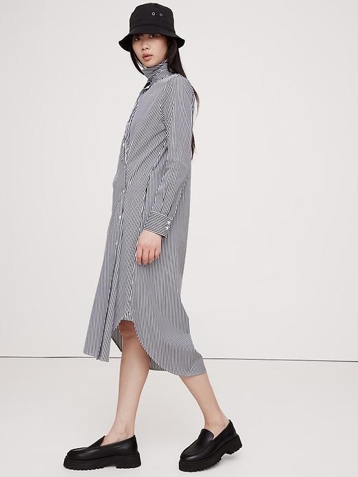Poplin Asymmetrical Shirt Dress Product Image