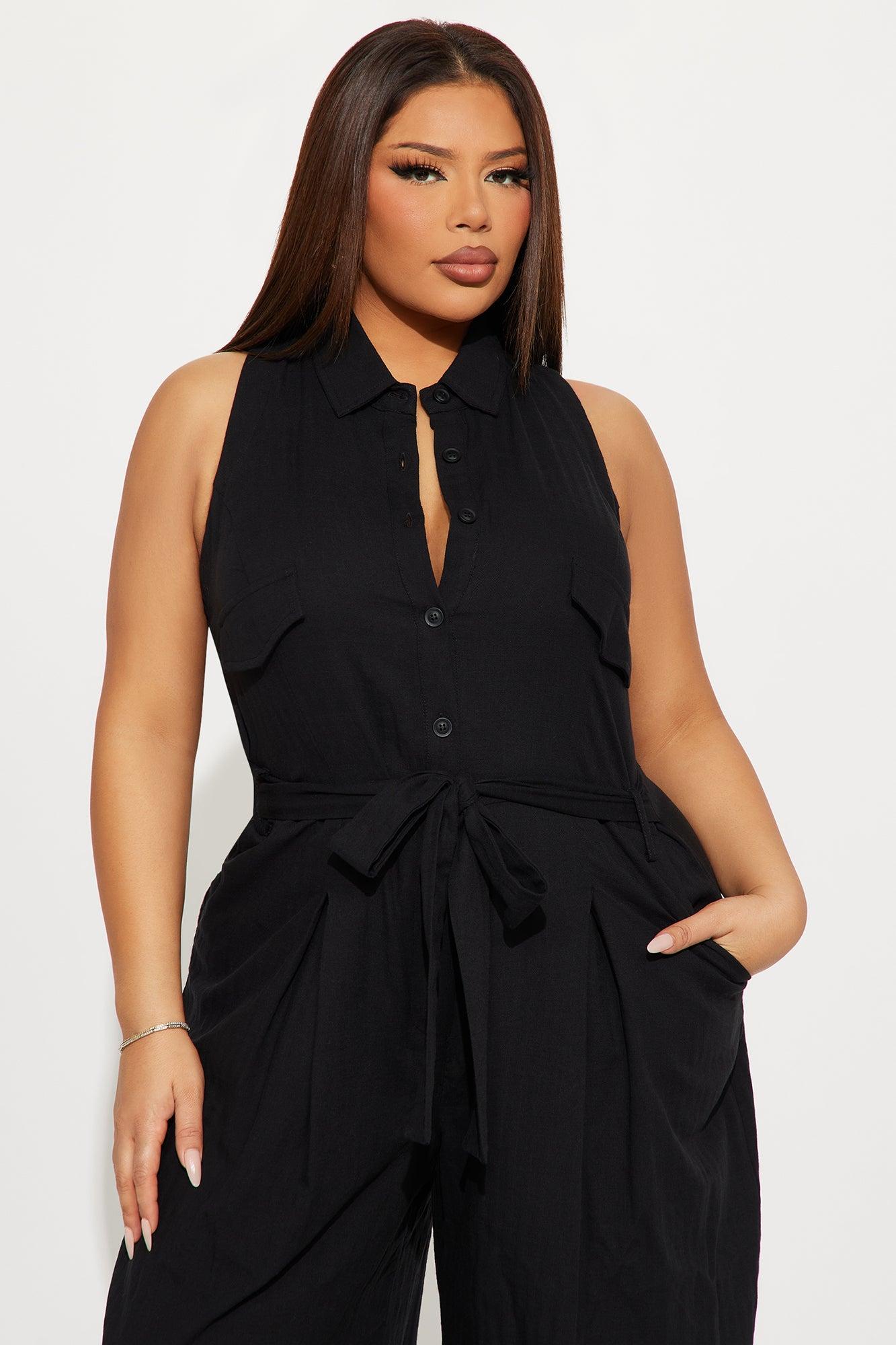 Lizzie Linen Jumpsuit - Black Product Image