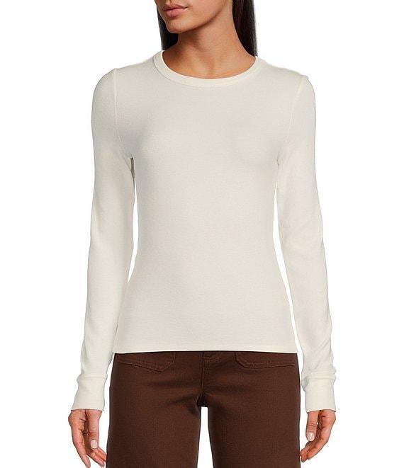 Every Crew Neck Long Sleeve Ribbed Knit Shirt Product Image