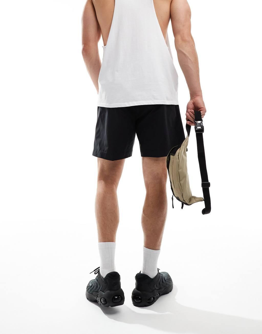 BOSS GREEN crossover woven shorts in black Product Image