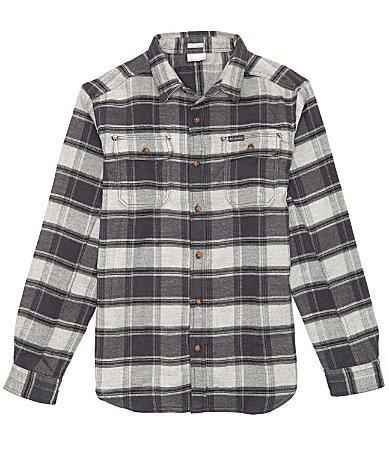 Columbia Deschutes River Heavyweight Flannel (Shark Buffalo Ombre) Men's Long Sleeve Button Up Product Image