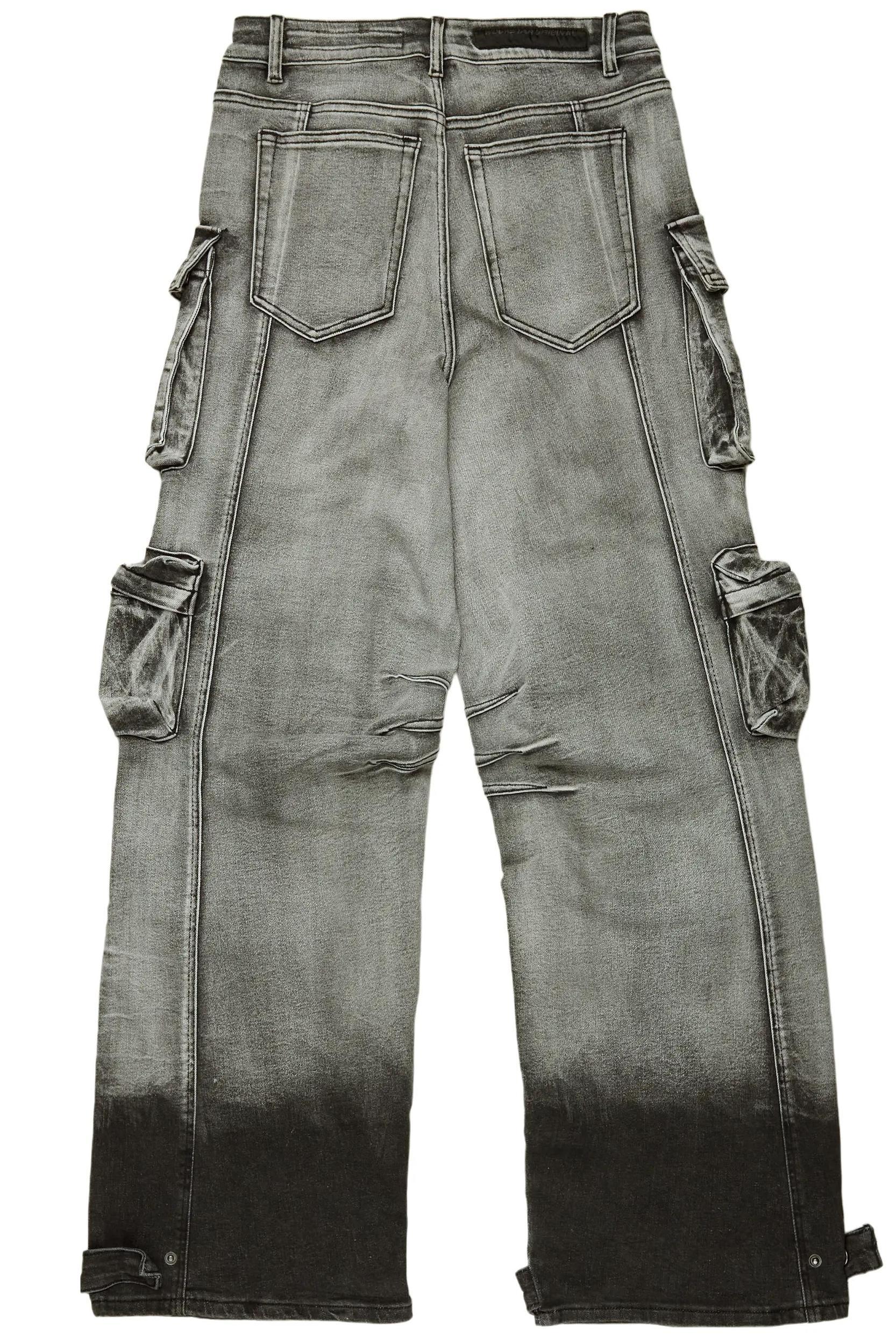Mahesh Grey Baggy Cargo Jean Male Product Image
