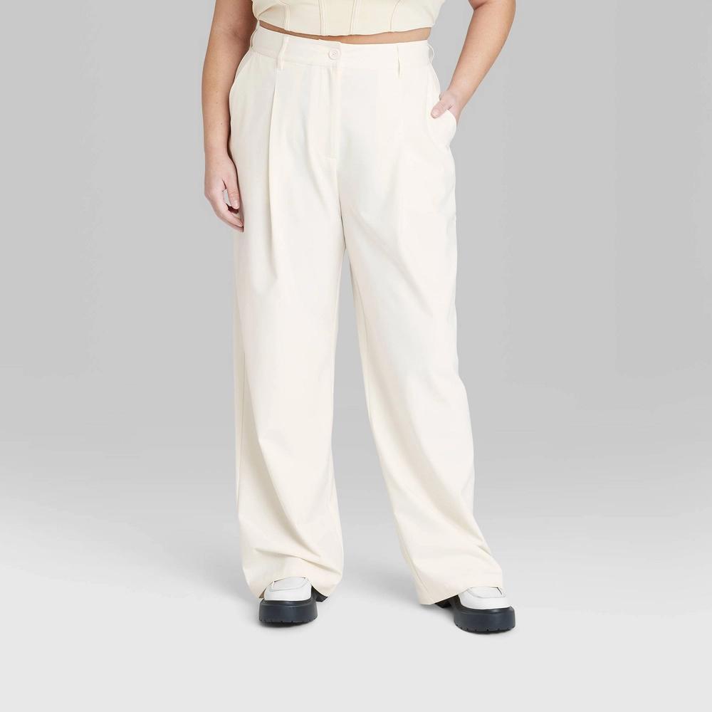 Women's High-Rise Wide Leg Trousers - Wild Fable™ Black 0 Product Image