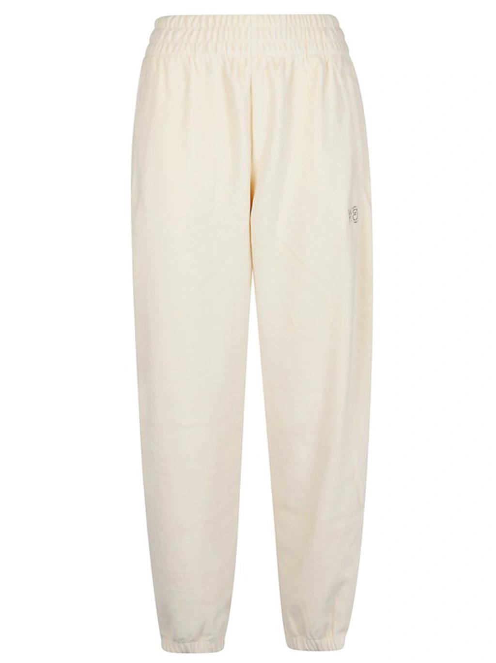 ALEXANDER WANG T T By Alexander Wang Crystal Logo Velour Sweatpants In Ice Grey Product Image