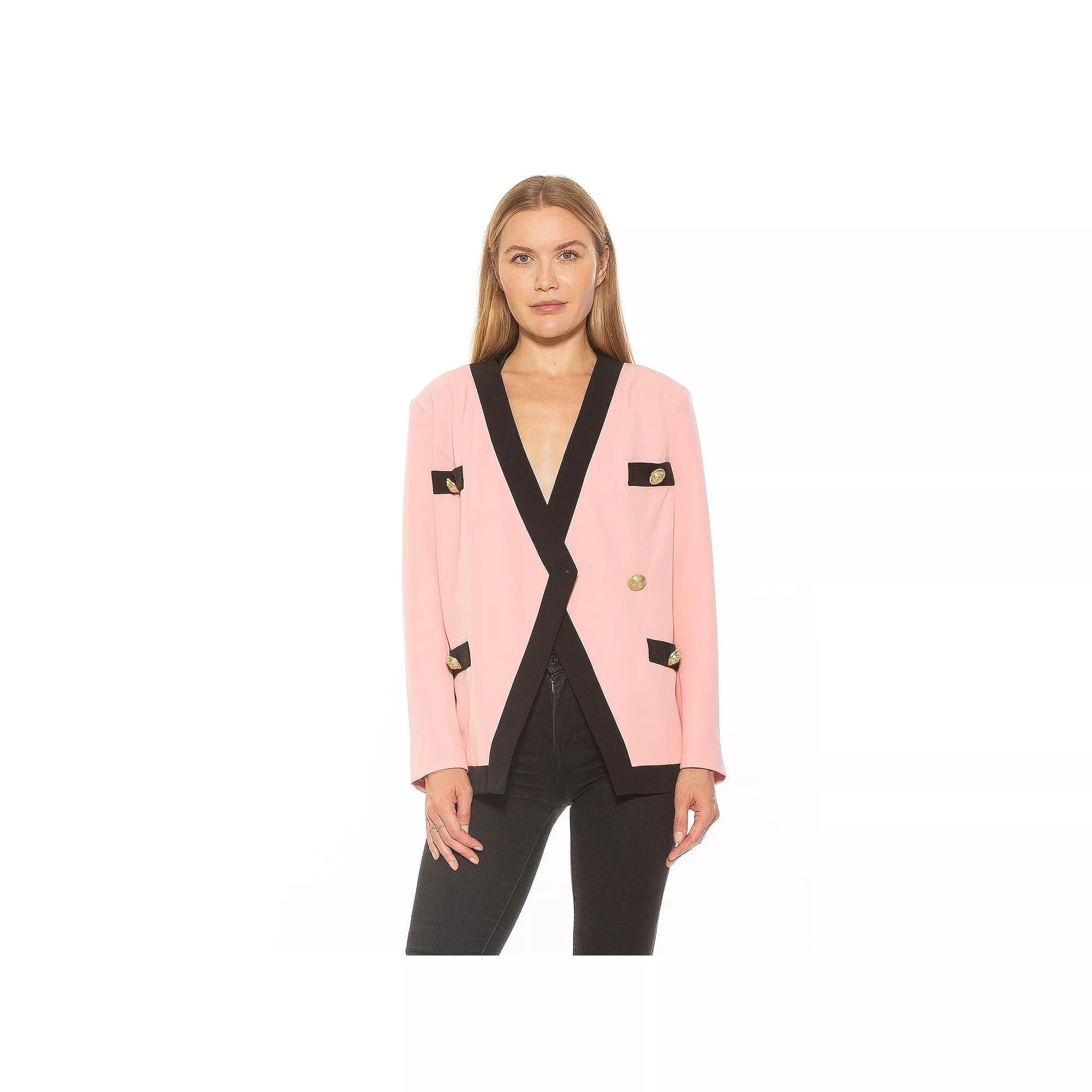 Women's ALEXIA ADMOR Emele Oversized Contrast Blazer, Size: Large, Camel Black Product Image